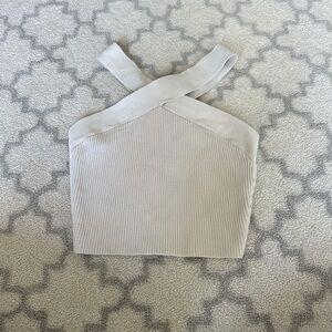 Babaton Ribbed Asymmetrical Sleeveless Top